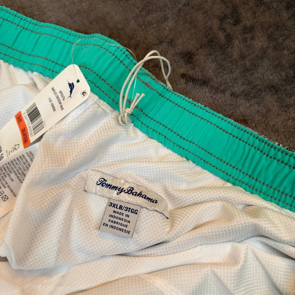 Tommy Bahama Naples Crescent Wave Swim Trunks Mens 3XL Big Shadow Grey UPF 30